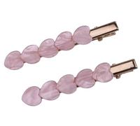 mytoptrendz® 2 pcs -Hair slides Embellished Mini Beak Hair Clip Non Slip Small Nerrow Gold Metal Duckbill Barrette (Pink- Heart)