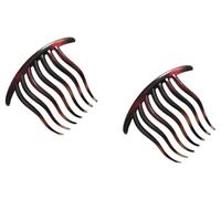 Mytoptrendz® 2 pcs Large Bar Slides Hair Comb Long Tooth Side Combs Grip French Twist Hair Accessoryc (Tort brown - long wavy teeth)