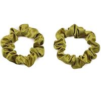 Mytoptrendz® 2 pcs No Damage Small Petite Satin Scrunchies for Women-Snag Free No Crease Hair Ties-Soft Satin Hair hair Ties for Girls Frizz Free, Gentle Stylish Hair Accessories ((Moss green)