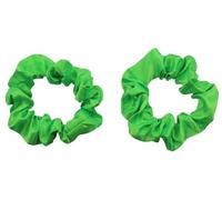 Mytoptrendz® 2 pcs Petite Skinny Scrunchies No Crease Soft Satin Hair Ties No damage Snagfree Thin Hair Scrunchies for Girls Women (Neon Green)