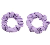 Mytoptrendz® 2 pcs Plain Scrunchies Kids Small Luxurious Smooth Soft Silky Satin Hair Ties Ponytail Hairbands Traceless Bobble For Girls Kids Fine Thin Hair (Lilac)