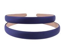 Mytoptrendz 2 Pcs Satin Alice Head Bands Children and Adults Non-Slip Grip Hair Bands 15mm Wide Flexible Plastic Head Bands (Navy)