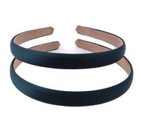 Mytoptrendz 2 PCS Satin Headbands for Womens 0.6 Inch Wide Head Band Fashion Solid Alice Hair Bands Anti-slip For Girls School, Bridesmaid Costum Party & DIY Accessories(Dark Green)
