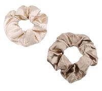 Mytoptrendz® 2 pcs - Soft Silk Satin Scrunchies Large Large Shimmery Satin No Crease Hair Ties Stylish Accessories for Women and Girls (Gold tone)