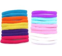 Mytoptrendz® 20 Pcs Soft Jersey Endless Hair Elastics Bobbles Bands Large Thick Elastic Hair Ties Ponytail Holders Stretchy Cords Hair Band for Girls Women Ladies(Assorted Pastel- Bright)