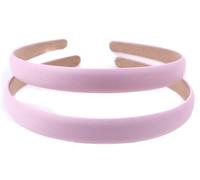 Mytoptrendz® 2Pcs -Satin Alice Headband Non-Slip Grip Hair Bands 15mm Slim Hoop Headbands for Children and Adults Basic Accssories (Pink)