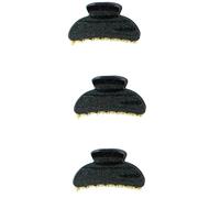 Mytoptrendz® 3 Pcs -Acrylic Glossy Glitter Resin Hair Clips Claws For Women- 6cm Medium Non Slip Strong Hold Grip Hair Clamp For Fine, Normal and Thick -Black Glitter Hair Claw Set