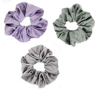 Mytoptrendz® 3 Pcs Set Large Luxurious Royal Mirco Satin Scrunchies Large for Thick Frizzy Hair Ties Gentle Strong Hold Traceless Ponytail Holdres(- Assorted Colour Sage Green Lilac, Grey)