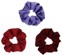 Mytoptrendz® 3 pcs Set -Luxury Soft Smooth Shimmery Royal Micro Satin Large Scrunchies For Thick Fine Hair Ties No Damage Ponytail Holders for Women Girls (Assorted Colour-Purple Burgundy, Red)