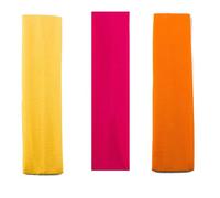 Mytoptrendz® 3 PCS Soft Stretchy Headbands Plain Slim Elastic Fabric Hair Bands Girls for Yoga, Gym, Pilates, Bandeau Hair Wrap For Boys Sports Cycling Assorted Colour (Orange + Yellow +Fuchsia)