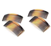 Mytoptrendz®4 Pcs 29 Teeth Plain 4.3 inch Long Plastic Comb Slides Clamp Curved Side Hair Combs French Twist Hair Clip for Women Girls Men Hair Accessory (Tortoiseshell)