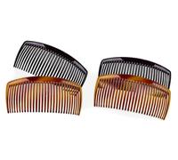 Mytoptrendz® 4 Pcs French Twist Combs Plain Plastic Side Hair Comb Slides Large with 29 Teeth Hair Comb Hair Clip Combs Hair Accessory for Women- 2 Pcs Tort Brown + 2 pcs Black