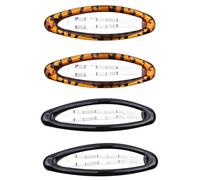 Mytoptrendz -4 Pcs Multicolour 7cm Large Plain Bendies Sleepies Snap Clips Hair Clips Slides for Women Girls(2 (Oval 2 Black + 2 Tortoise -7cm)