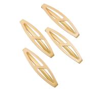Mytoptrendz® 4 pcs set Small Oval Barrettes Open Un Sprung Clip-inHair Pins French Style Classic Metal Enamel Mettlaic Finsh Thin Slides For Fine Thin Hair (Blonde- Style 5)