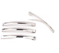 Mytoptrendz® 4 pcs Skinny Slim Small Barrettes Hair Clip Single Bar French Style Hinge Sprung Hair Slides Grips For Thin hair Women Girls Hair Accessory (4 Pcs -Silver, 7cm)
