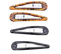 Mytoptrendz® 4 pcs Snap Clips 9cm / 3.5 Big Bendies Sleepies Epoxy Hair Slides Barrttes for Women Girs Fringe Hair Grips (2 Black + 2 Tortoise -9cm)