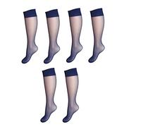 Mytoptrendz® 6 pairs Navy Sheer Knee-High socks 15 denier Women's Trouser Pop socks
