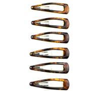 Mytoptrendz® 6 pcs 5cm Snap Hair Clip Girls Click Clacks For Thin and Hair Bendy Barrettes Ladies Styling Hair Accessories (Tort - Medium Epoxy)