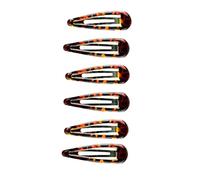 Mytoptrendz® 6 pcs Epoxy Sleepies 5cm / 2" Small Snap Hair Slides Bendies Barrettes Non Slip Grip for Women Girls School Styling Accssories (Tortoise -5cm)