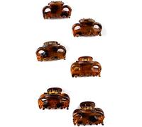 Mytoptrendz® 6 PCS Hair Claws Plastic Grip Small Clamps Bulldog Hair Clips Butterfly Clamp (Tortoiseshell-1cm)