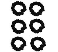 Mytoptrendz® 6 Pcs Set Kids Girls Small Soft Hair Scrunchies Velvet Skinny Ponytail Hair Tie for Womens Thin hair (Black)