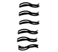 Mytoptrendz® 6 Pcs Small Clip In End Sprung Barrettes Hair Clips Open Double Bar Slides Hair Grip (Black)