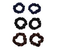Mytoptrendz® 6pcs Girls Small Hair Scrunchies Sot Velvet Hair Ties Skinny Hair Band Elastic Thin Hair Ties for Women (Navy, Dark brown, Black Classic)
