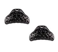 Mytoptrendz® 8cm Long Chunky Hair Claws Clip Clamps Strong Hold Plastic Grip Up Do Hair Accessory Set of 2 Pieces (Black Cross Weave)