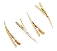 Mytoptrendz® Beak Hair Clips- Grip Hair Styling Crocodile Claw Hair Barrettes Pinch Clip for French Up Do Accessories Alligator Clamp Clutcher for Girls and Women (Gold metal- Medium)