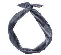 Mytoptrendz® Bendy Self Tie No Damage Wire Headband - Retro 1940'50s Rockabilly Twist Bow Hair Band, Preamium Soft Shimmet Velvet Bendy Hair Scarf for Ponytail Bun, Daily Wear & Fancy Dress- Grey