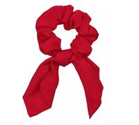 Mytoptrendz Bow Knot Scrunchie Silk Satin Ponytail Holders Girls Boho Ponytail Bun Hair Band Women Hair Ties (Red)