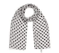 Mytoptrendz® Chiffon Scarf Women's Vintage Retro Polka Dot Soft Silky Sheer Lightweight Neck Wrap Shawl White - Black Dot