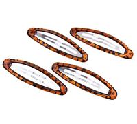 Mytoptrendz® - Classics Big Oval Epoxy Contour Clips, Set of 4 Pieces (Tortoise shell- Oval)