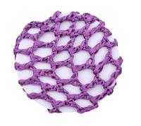 Mytoptrendz® Crochet Hair Bun Net with Silk Ribbon - Elegant Snood Bun Cover for Ballet, Gymnastics, and Weddings - Hair Accessories for Women & Girls (Purple)