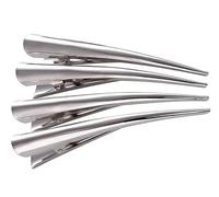 Mytoptrendz® Duck Teeth Beak Clips for Hair Beak Barrettes Large Concord Grip for Women Alligator Hairpins- Set of 4 Pcs (Silver -Large)