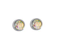 Mytoptrendz® Ear Piercing Crystal Gem Surgical Stainless Steel Stud Earrings Sterile Ear Studs AB Crystal Stone (Rainbow)
