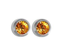 Mytoptrendz® Ear Piercing Crystal Gem Surgical Stainless Steel Stud Earrings Sterile Ear Studs (Topaz)