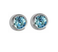 Mytoptrendz® Ear piercing Studs Earring Surgical Steel Stud Earrings with Colour Crystal Stone (Light blue)