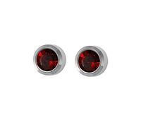 Mytoptrendz® Ear piercing Studs Earring Surgical Steel Stud Earrings with Colour Crystal Stone (Red)