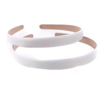 Mytoptrendz Girls Accessories 2pc 1.5cm Hair Bands Satin Headband Alice Bands Adult Women Head Band Slim Non Slip Hairbands For Bridesmaid Wedding Accessories (Light Cream)