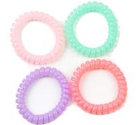 Mytoptrendz® Girls Plastic Rubber Wire Elastics Pastel Colour Jelly Hair Elastic Ponytail Bobble Hair Bands Set of 4 pcs