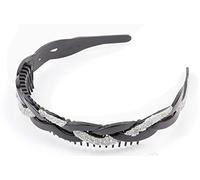 Mytoptrendz® Girls Silver Glitter Black Plaited Alice Headband
