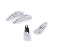 Mytoptrendz® - Girls Small Plain Snap Hair Clips Snappy Bendy Grip Slides Metal Tic Tac Silver Pack of 10-45mm