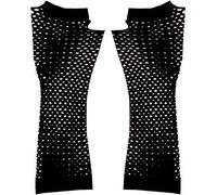 Mytoptrendz® Gloves Fishnet- Long Fingerless Net Mitten (Black)