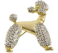 Mytoptrendz® Gold Plated Poodle Dog Brooch Pin With Shiny Silver Textured Surface Head and Leg (Style 40)