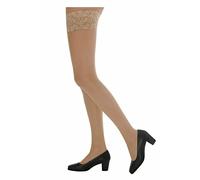 Mytoptrendz® Lace Top Glossy Sheer Stockings for Suspenders Women's Lingerie (Garter Belt Sold Separately) - 1/Pack (NUDE Medium, LACE TOP)