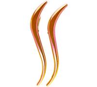 Mytoptrendz® - Large Long Plain Beak Clips Hair Clips Crocodile Hair Grip Hair Styling Accessory Curved S Shape, Pack of 2PCS (Orange)