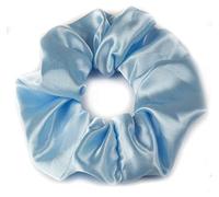 Mytoptrendz® Large Luxurious Smooth Soft Silky Satin Plain Scrunchie Ponytail Hairbands Traceless For Girls Women Thick Curly Hair - (Light blue)