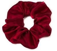 Mytoptrendz® Large Luxurious Smooth Soft Silky Satin Plain Scrunchie Ponytail Hairbands Traceless For Girls Women Thick Curly Hair - (Burgundy)