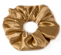 Mytoptrendz® Large Luxurious Smooth Soft Silky Satin Plain Scrunchie Ponytail Hairbands Traceless For Girls Women Thick Curly Hair - (Gold)